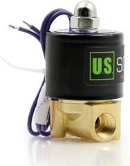 1/4″ Brass Electric Solenoid Valve – 12V DC, VITON Gasket, Direct Acting, Nor…