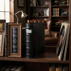 CD DVD Storage Binder, Holds 56 Discs and 28 Booklets with Tag Slots, PU Leather