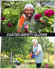 Maxcheck PU Coated Gloves Bulk, Reusable Rubber Safety Gloves for Men Women W…