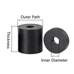 Black Round Rubber Shock Cushioning Pad Spacers Standoff Washer ID 2mm – 56mm