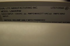 NEW DUAL-LITE LITEFORMS LN4XRW LED EXIT SIGN 120/277 VAC NEMA 4X RAINTIGHT