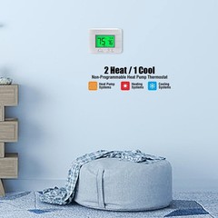 Garystat Non-Programmable Heat Pump Thermostat for House 2 Heat/1 Cool, with …