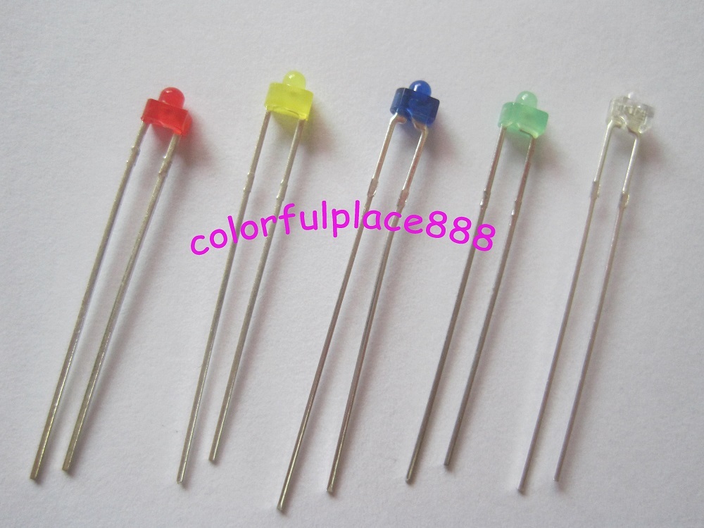 500pcs, 1.8mm Red Yellow Blue Green White Diffused LED Leds Light Mix Colors New