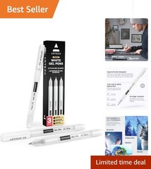 Artist-Approved 3-Pack White Gel Pens with Ergonomic Grip and Multiple Nib Sizes