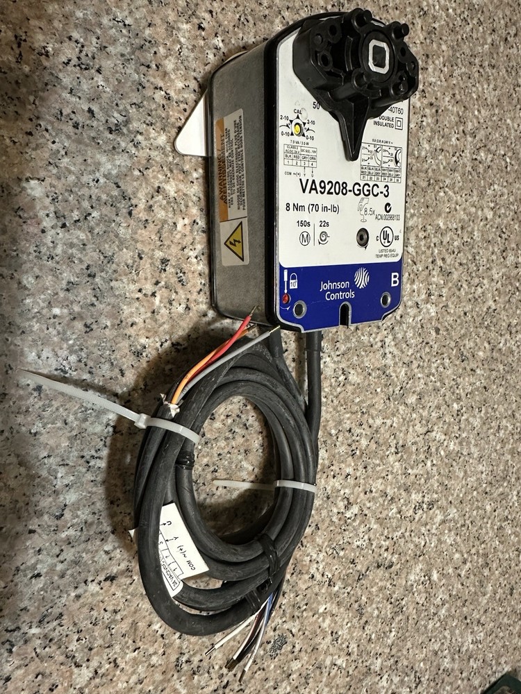 Johnson Controls VA9208-GGC-3 Elec Act, 70 In.-Lb., Proportional, 24Vac