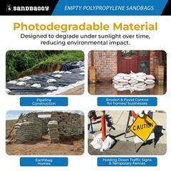 Sandbags – 500 White 18″ x 30″ – Sandbag Sand Bags Bag Poly by Sandbaggy