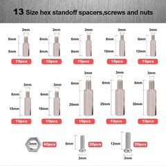 M3 Hex Carbon Steel Standoff,180 Pcs M3 Male Female Metric Thread Mount Spacer S