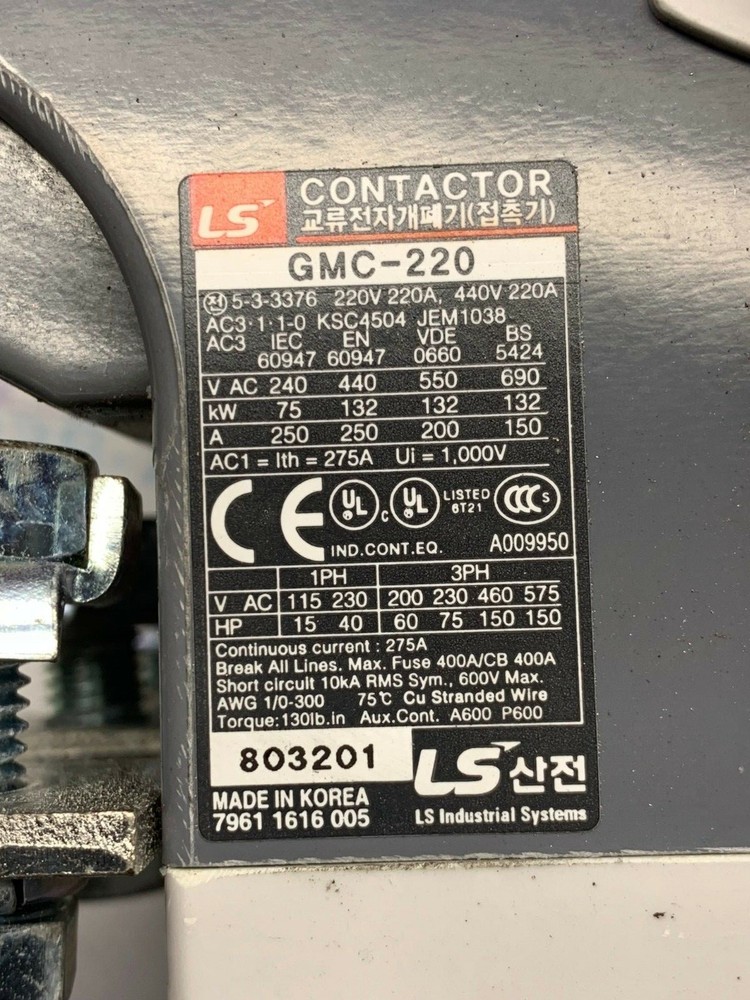 Melta MEC GMC-220 220VAC Contactor