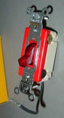 Hubbell 1223-PL 3-Way Red Pilot Light Handle 20A 120V Toggle Switch Vtg. USA NOS