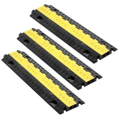 TPU Cable Protector Ramp, 22000lb/axle, 2-Channel, Flip-Top, 3-Pack
