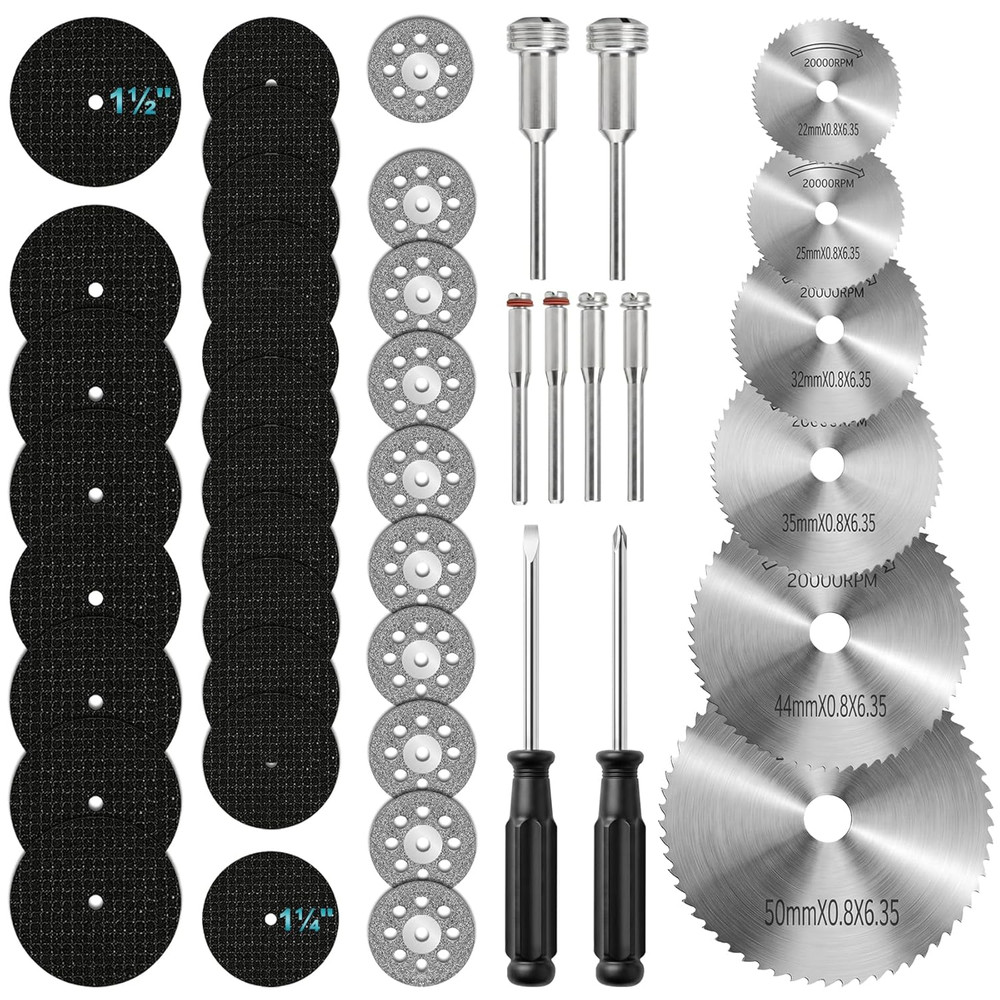 Cutting Wheel Set, 44Pcs Pro Cutting Wheels Kit for Dremel Cut Off Wheels, Resin