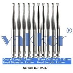 10-100pc Dental Inverted Cone Latch Carbide Burs RA 37 Midwest LA for Slow Speed