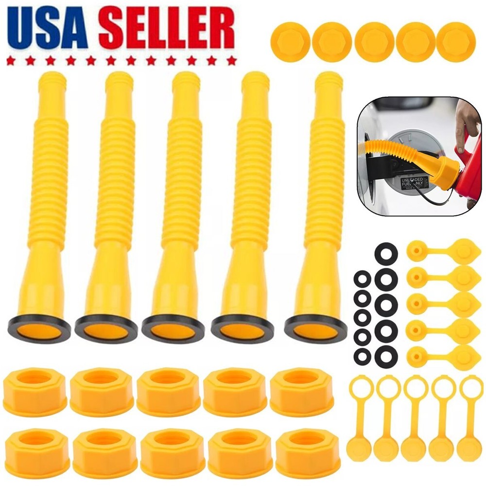 5x Replacement Gas Can Spout Nozzle Vent Kit for Plastic Gas Cans Old Style Cap