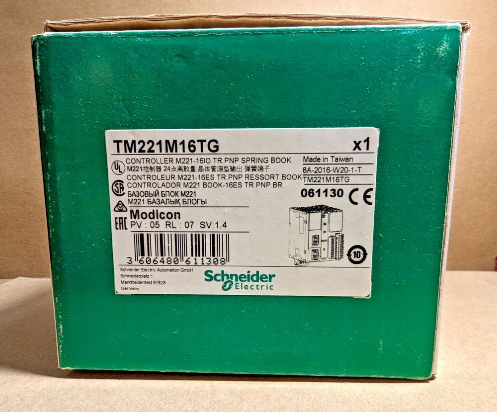 Schneider Electric TM221M16TG M221 Controller, 16 Transistor PNP IO New In Box