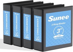 Binders 2 Inch 3 Ring 4 Pack 2″ Classic 4-Color Binder Set 8.5×11 Inches Office