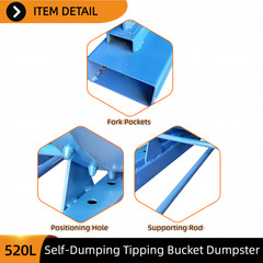 Forklift Adapted Self-Dumping Tipping Hopper for Construction Material Transport