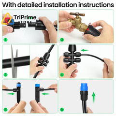 MIXC 230FT Quick-Connect Drip Irrigation 33FT Main tube+197FT 1/4” tube