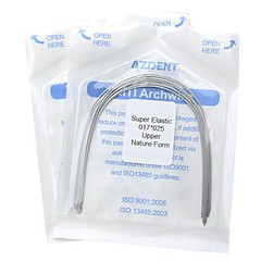 AZDENT Dental Orthodontic Arch Wires Super Elastic Niti Rectangular Nature Form