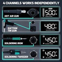 YIHUA 948D-IV 5-in-1 Digital Soldering & Hot Air Desoldering Rework Stations