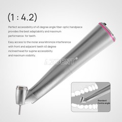 Dental 45° 1:4.2 Increasing Contra Angle Handpiece Fiber Optic Inner Water Spray