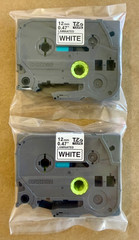 New OEM Brother P-Touch TZe-2312PK Black on White 1/2″ Tape (2-TAPES)