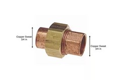 Everbilt C633WHD34, C633W, 3/​4-in.​ Copper Pressure Cup x Cup Union Fitting