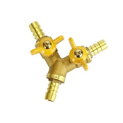 3/8″ Hose Barb Ball Valve Y Shaped 3 Way Connector Barb Brass Fitting OD 11mm US