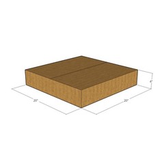 20x20x4 Flat Corrugated Shipping Boxes 32 ECT Single-Wall, 5/Pack