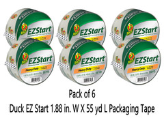(6 Rolls) Duck EZ Start 1.88 in. W X 55 yd L Packaging Tape