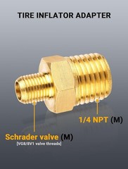 2-Pack 1/4” Female NPT Air Chuck with Clip, L Size: 1/4 NPT to Schrader Valve