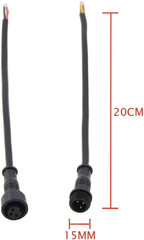 5Pairs 3 Core 3pin Black Pigtail Plastics Waterproof IP65 LED Connector Male Fem