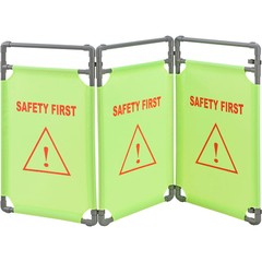 Global Industrial “Safety First” Folding Fabric Barrier Lime Green English