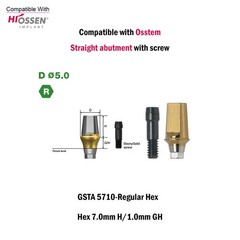 Titanium Straight Abutment Ti Cemented Abutment Compatible Osstem Hiossen TS M/R