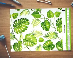10×13, 14.5x19x4″ Tropical Palm Leaves Flat Poly Mailers Combo, Medium and Large