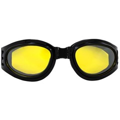 Global Vision Adventure Folding Motorcycle Goggles Black Frames with Yellow Lens