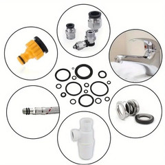 225pcs Black Rubber O-Ring Seal Kit Assorted Sizes Oil Water Resistant – NEW