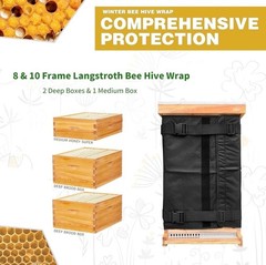 Winter Bee Hive Wrap for 8 and 10 Frame Beehives, Oxford Cloth 75.98″ X 23.6″