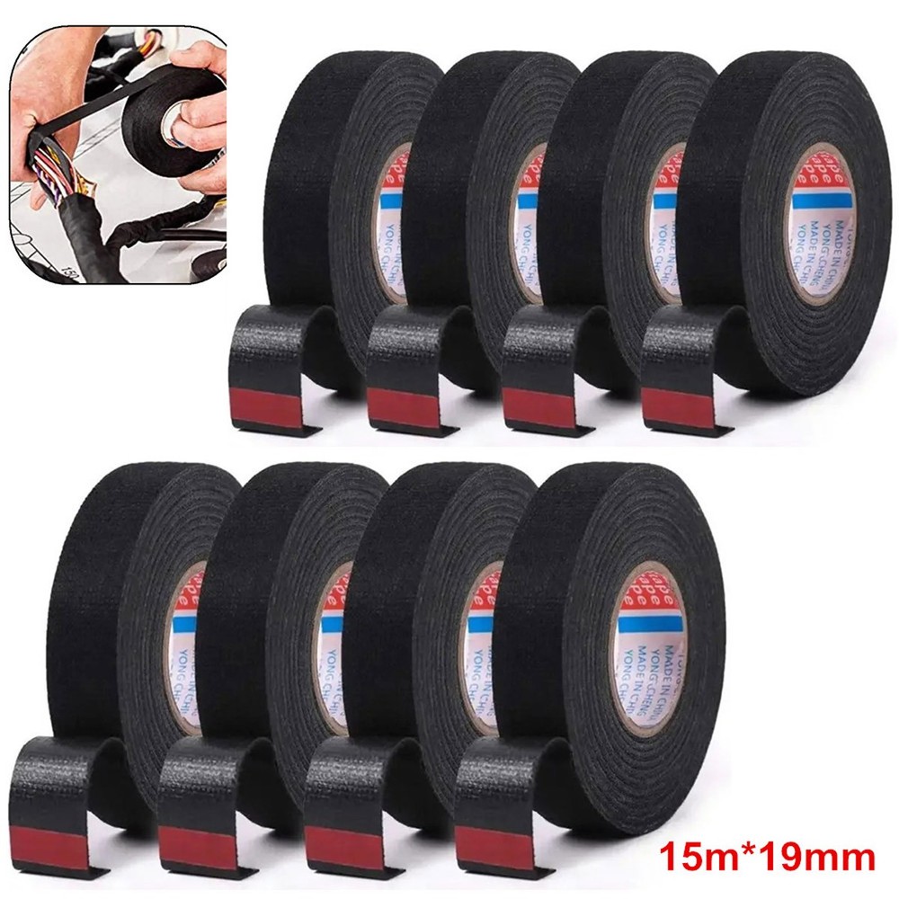 Cloth Tape Wire Electrical Wiring Harness Car Auto SUV Truck 19mm x 15m 8 Rolls