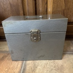 VTG Metal File Box & Key Lock Excelsior USA 12.5 x5.5×10 Gray Steel