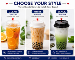 90mm Dome Sip Lids 1000 Count BPA Free PP Lids Clear White Black Bubble Tea Cups