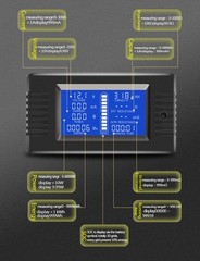 DC Battery Monitor Meter 200A Shunt LCD Display 0-200V Volt Amp for Car RV Solar