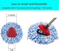 Spin Mop Replacement Heads Compatible with RinseClean 2 3 Pack Mops, Blue