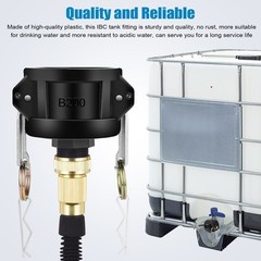 IBC Tote Tank Water Adapter Coarse Thread 2″Drain Plug Connector For Garden Hose