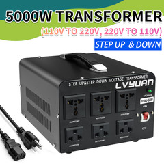 5000W Voltage Transformer Converter Step Up Down 110V 220V-240V Heavy Duty Power