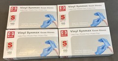 Basic 10-2000PCS Blue Synmax Vinyl Exam Gloves Latex-Free S-SIZE- 4 BOXES (400)