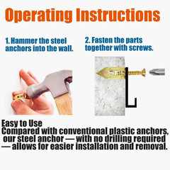 160PCS Self Drilling Drywall Anchors with Screws Metal Wall Anchors Set