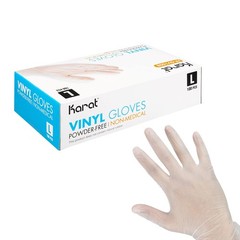 Karat Clear Vinyl Gloves Large Powder-Free Disposable Food Service Exam Gloves