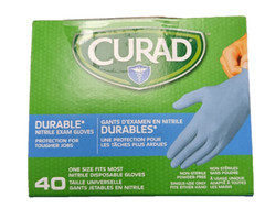 CURAD NITRILE GLOVES BLUE 40CT ( 20 PAIR ) – ONE SIZE FITS MOST