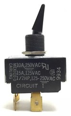 (1) Carling Toggle SWITCHES 2GG51, OFF-ON-ON, 2 CIRCUIT, 3 POSITION, 4 POST, 15A