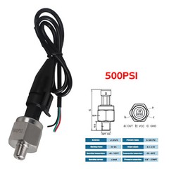 5V Fuel Pressure Transducer 100/150/200/300/500/1000/1600Psi for Oil Air Water